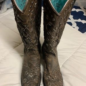 Womens vintage corral brown cowboy boots